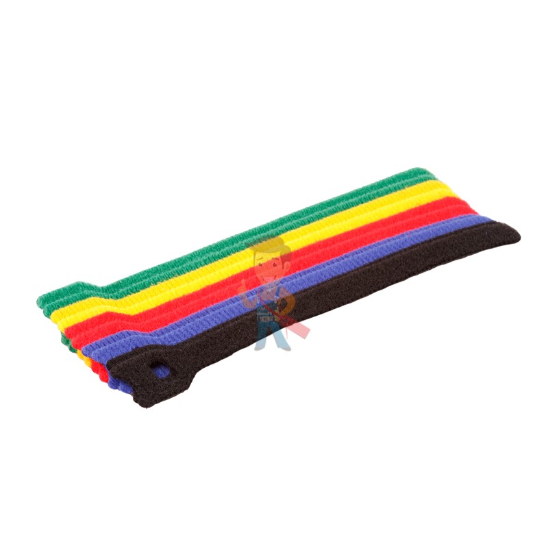 Многоразовые нейлоновые цветные хомуты-липучки Forceberg Home&DIY 150х12 для стяжки и подвязки, 10шт - фото 1