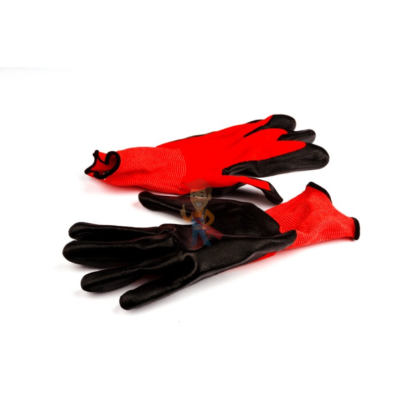 Перчатки нейлоновые, с нитриловым покрытием XL, черные - фото 3