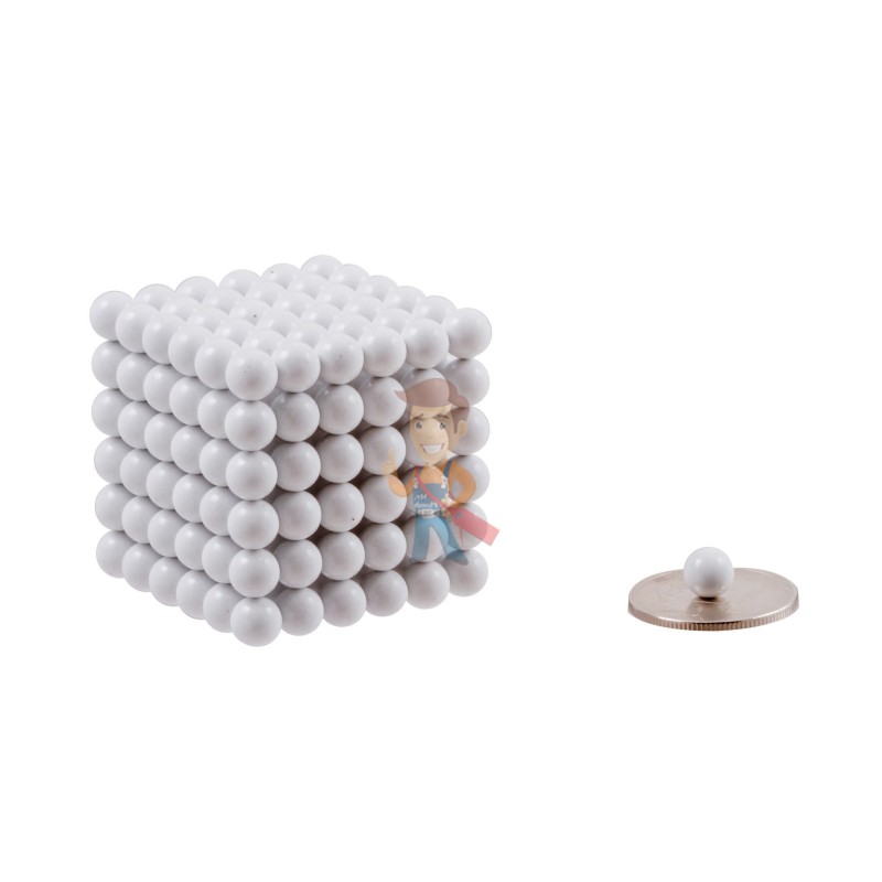 Forceberg Cube - куб из магнитных шариков 6 мм, белый, 216 элементов - фото 1