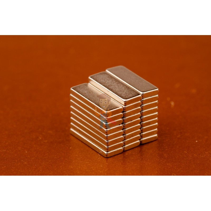 Неодимовый магнит прямоугольник 15х5х1.5 мм, N35 - фото 4