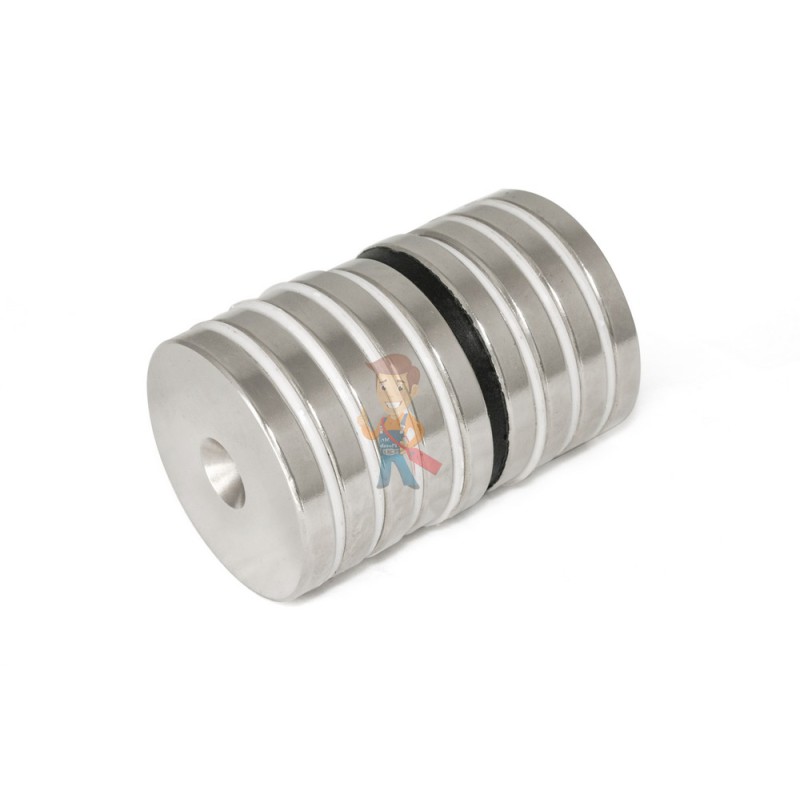 Неодимовый магнит диск 50х5 мм с зенковкой 5/13 мм - фото 4