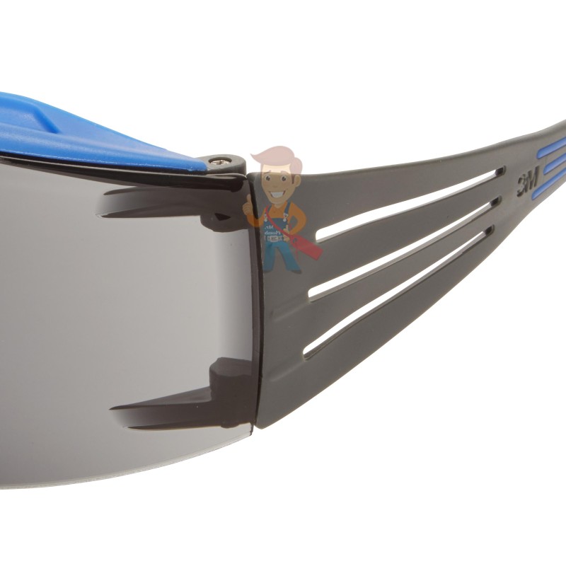 Очки открытые защитные с покрытием Scotchgard™ Anti-Fog (K&N), цвет линз серый, серо-голубые дужки - фото 4