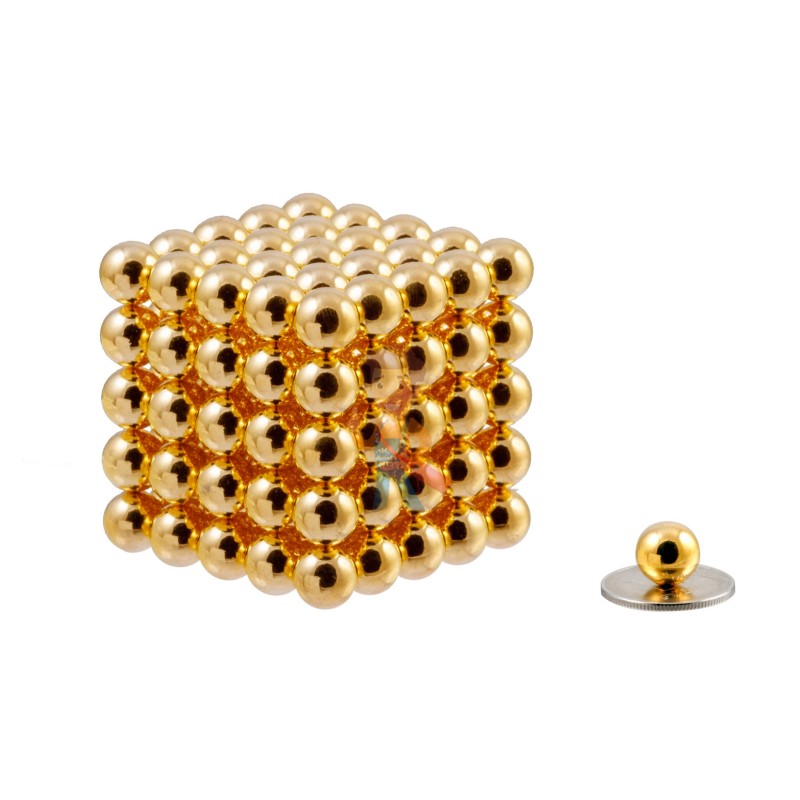 Forceberg Cube - Куб из магнитных шариков 10 мм, золотой, 125 элементов - фото 1