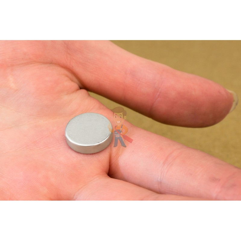 Неодимовый магнит диск 9.5х2.5 мм - фото 4
