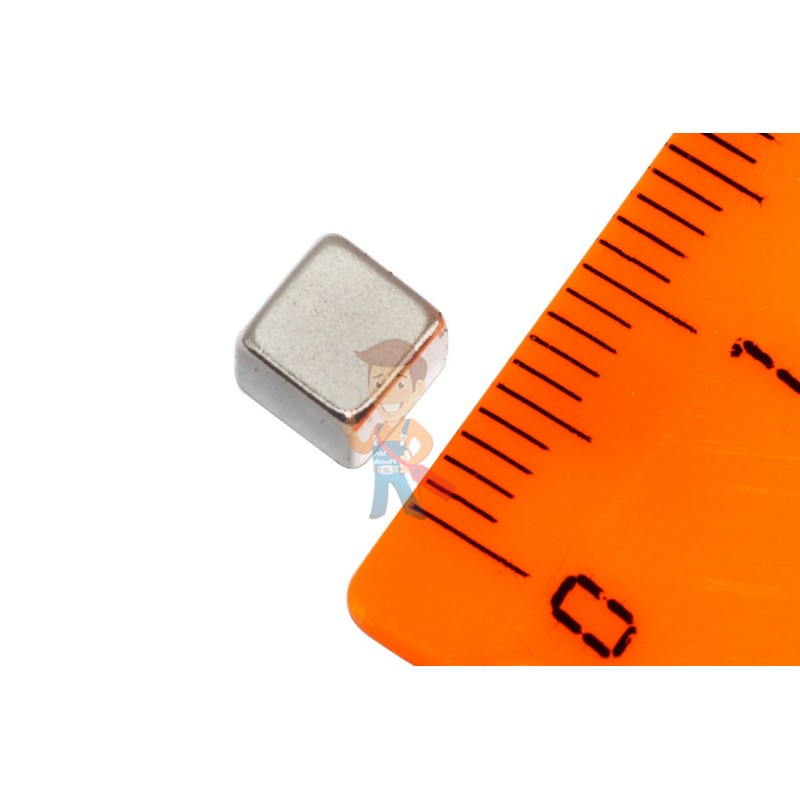 Неодимовый магнит прямоугольник 5х5х5 мм, жемчужный
