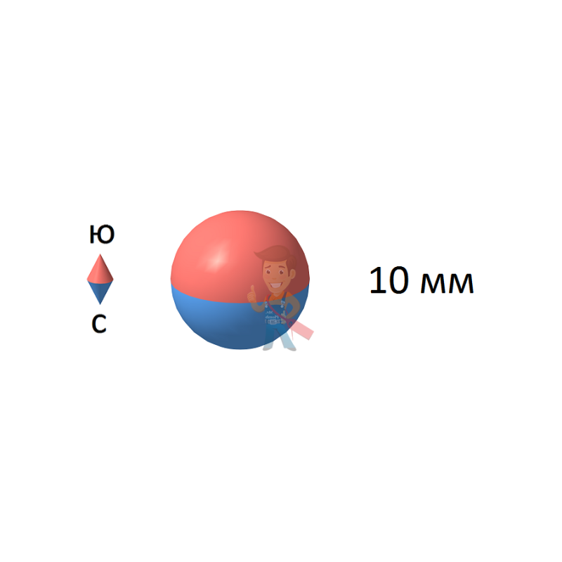 Неодимовый магнит шар 10 мм - фото 1