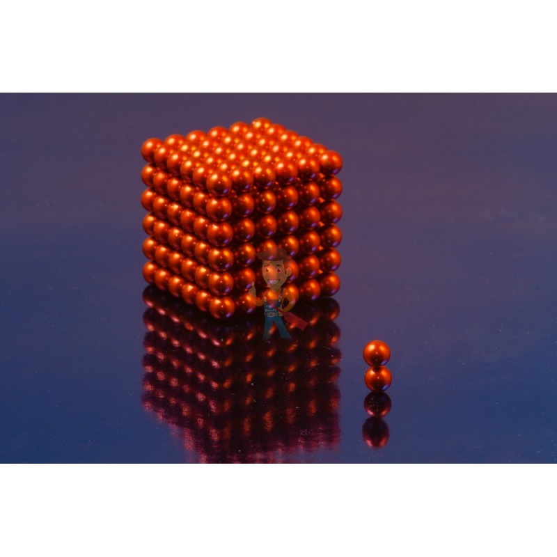 Неодимовый магнит шар 5 мм, оранжевый - фото 4