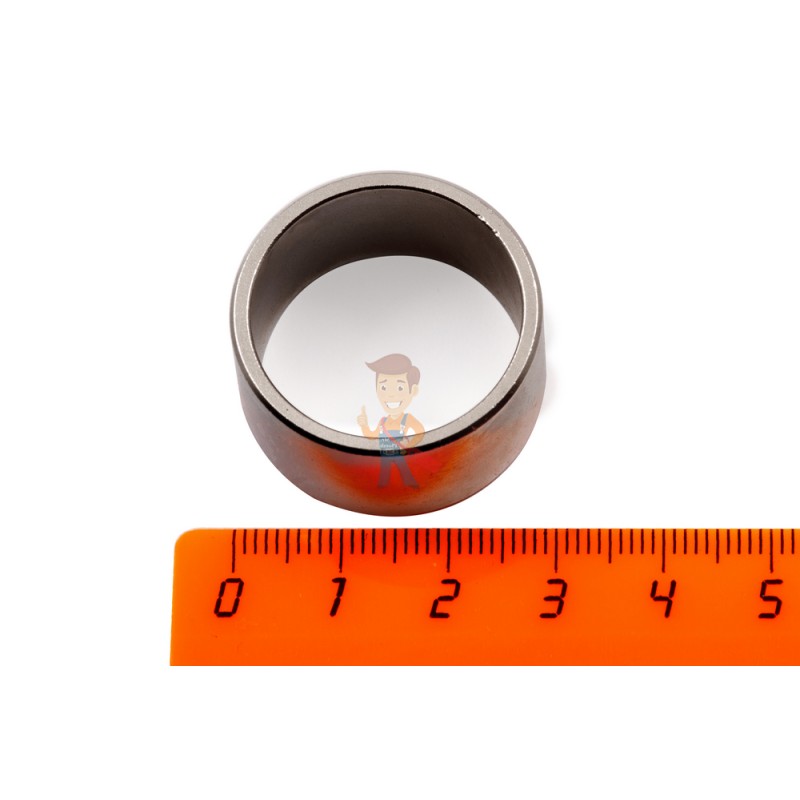 Неодимовый магнит кольцо 29х25х15 мм, диаметральное - фото 2