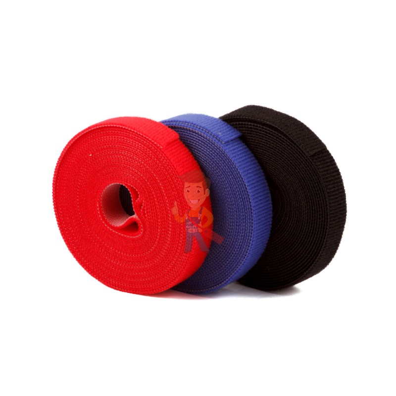 Многоразовая нейлоновая лента-липучка Forceberg Home & DIY 16 мм для стяжки и подвязки, красная, 5 м - фото 6