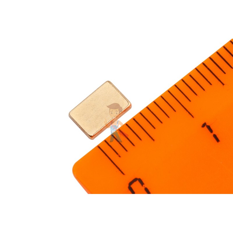 Неодимовый магнит прямоугольник 6х4х1 мм, золотой