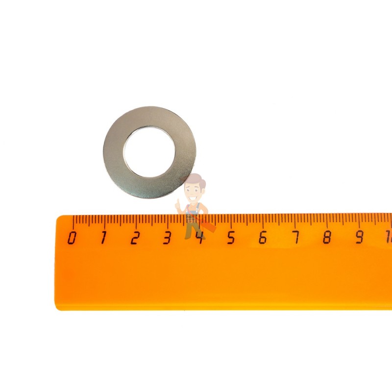 Неодимовый магнит кольцо 30х16х2 мм, N35 - фото 1