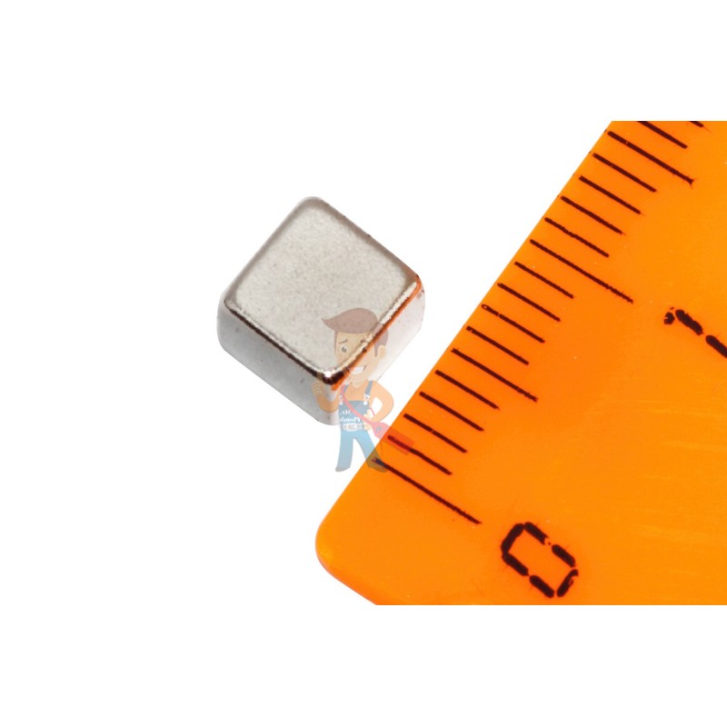 Неодимовый магнит прямоугольник 6х6х6 мм, жемчужный