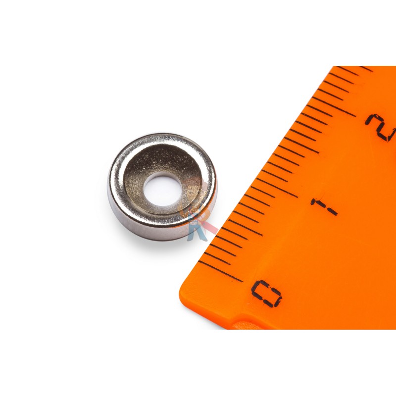Неодимовый магнит - диск 10х3 мм с зенковкой 3.5/7, 10шт, Forceberg - фото 2