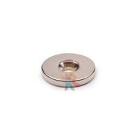 Магнитное крепление с отверстием А32 - Неодимовый магнит диск 20х3 мм с зенковкой 4.5/7.5 мм