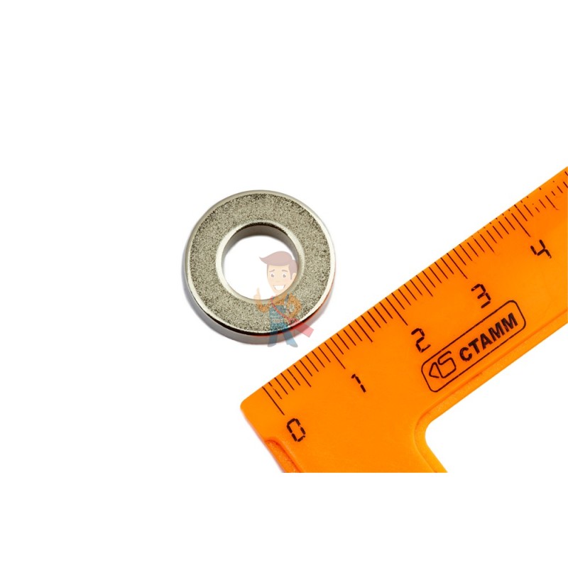 Неодимовый магнит кольцо 20х10х5 мм, N35 - фото 3