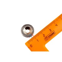 Неодимовый магнит диск 6х2 мм, золотой - Неодимовый магнит диск 17х3 мм с зенковкой 4.5/9.46 мм, N35