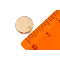 Неодимовый магнит диск 20х2 мм с клеевым слоем  - Неодимовый магнит диск 10х1.5 мм, золотой