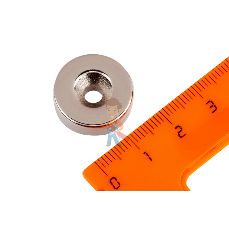 Неодимовый магнит диск Forceberg 20х5 мм с зенковкой 4.5/10, 10 шт - фото 4