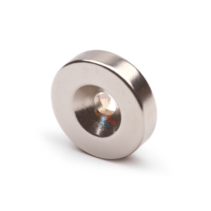 Неодимовый магнит диск Forceberg 20х5 мм с зенковкой 4.5/10, 10 шт - фото 1