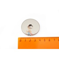 Магнитное крепление с отверстием В25 - Неодимовый магнит диск 40х5 мм с зенковкой 5/10 мм
