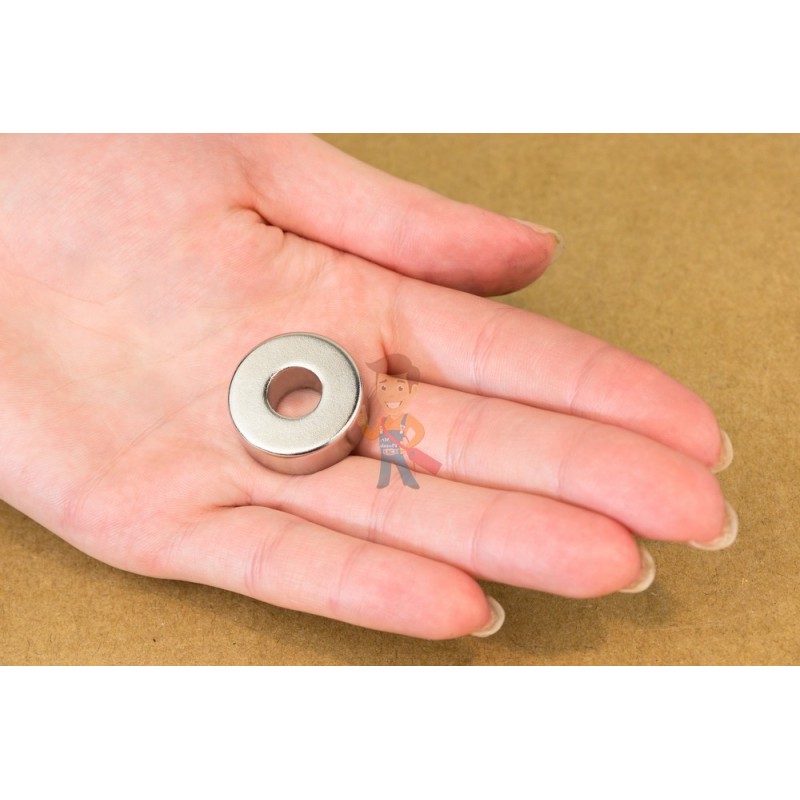 Неодимовый магнит кольцо 25х10х10 мм, N35 - фото 3