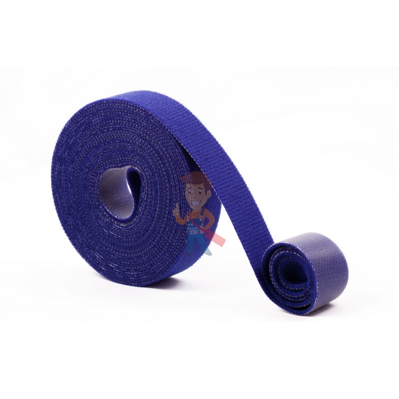 Многоразовая нейлоновая лента-липучка Forceberg Home & DIY 20 мм для стяжки и подвязки, синяя, 5 м - фото 1