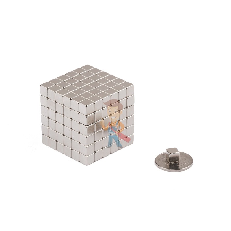 Forceberg TetraCube - куб из магнитных кубиков 6 мм, жемчужный, 216 элементов  - фото 2