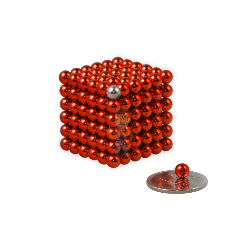 Forceberg Cube - куб из магнитных шариков 5 мм, красный, 216 элементов - фото 1