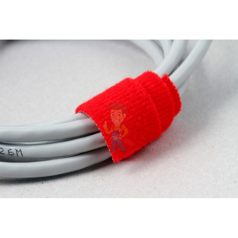 Многоразовая нейлоновая лента-липучка Forceberg Home & DIY 25 мм для стяжки и подвязки, красная, 5 м - фото 3