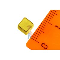 Неодимовый магнит пруток 8х20 мм - Неодимовый магнит прямоугольник 5х5х5 мм, золотой
