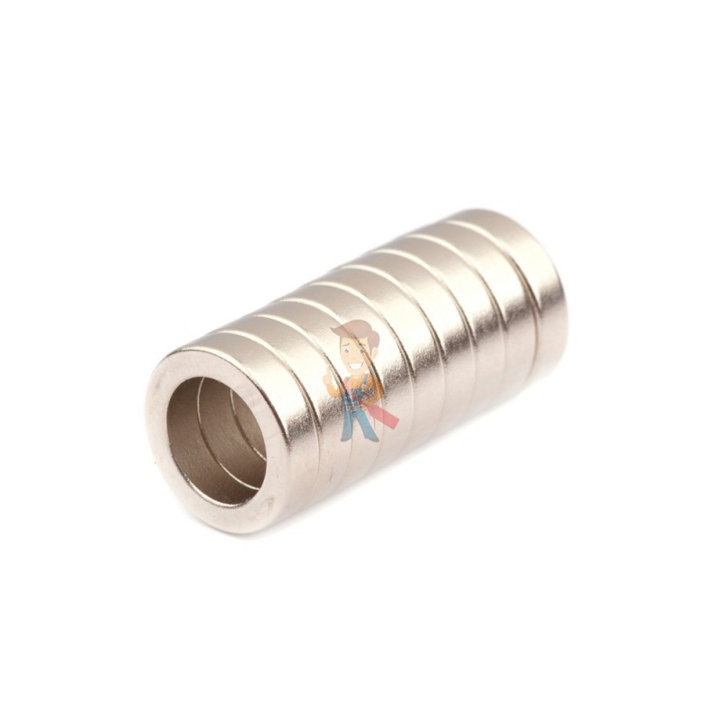 Неодимовый магнит кольцо 12х8х3 мм, N35 - фото 3