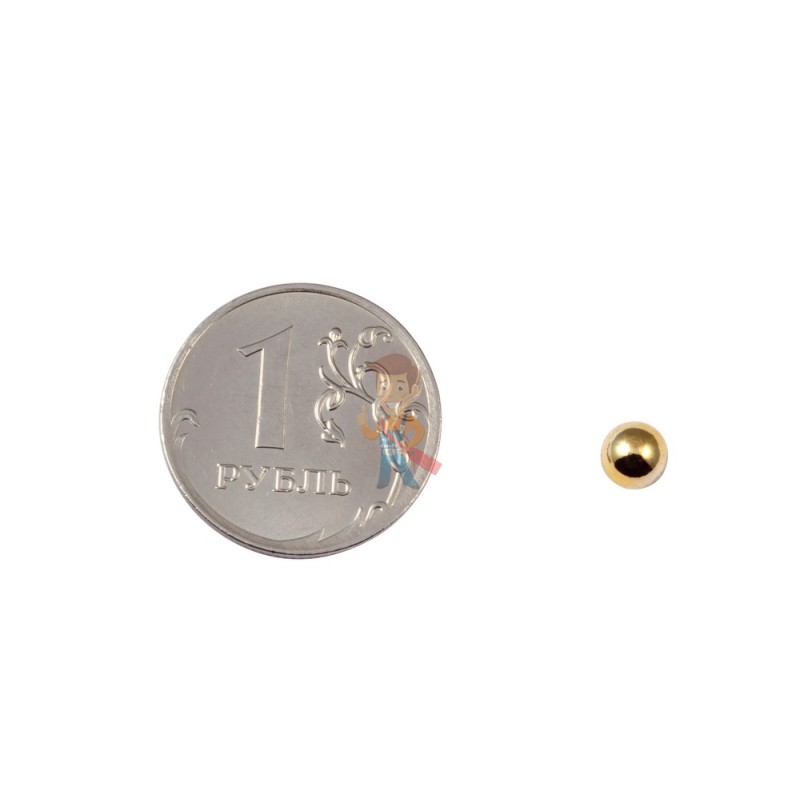Неодимовый магнит шар 5 мм, золотой - фото 1