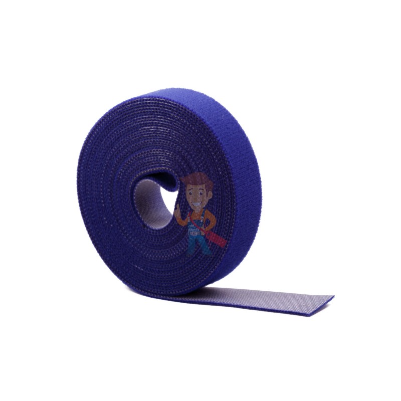 Многоразовая нейлоновая лента-липучка Forceberg Home & DIY 20 мм для стяжки и подвязки, синяя, 5 м
