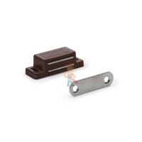 Магнитный ограничитель двери (серебро) - Мебельный магнит (коричневый)