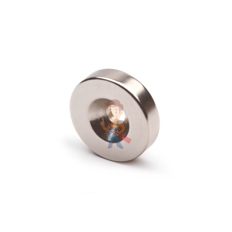 Неодимовый магнит диск Forceberg 20х5 мм с зенковкой 4.5/10, 4 шт - фото 1