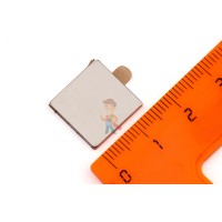 Неодимовый магнит диск 15х1.5 мм - Неодимовый магнит прямоугольник 15х15х1.5 мм с клеевым слоем