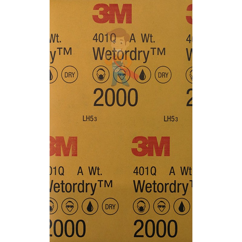 Лист абразивный 401Q, микротонкий, 2000А, 138 мм х 230 мм, Wetordry™ - фото 2
