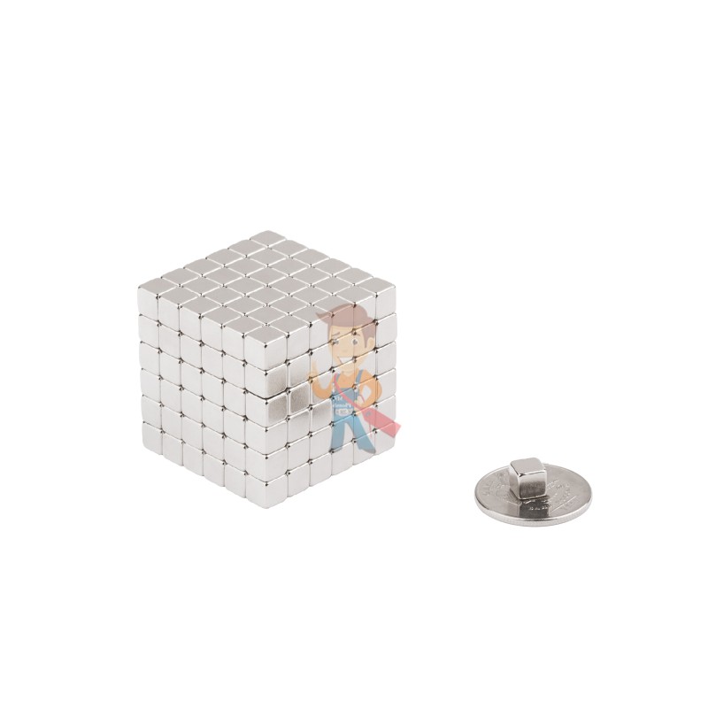 Forceberg TetraCube - куб из магнитных кубиков 4 мм, жемчужный, 216 элементов  - фото 2