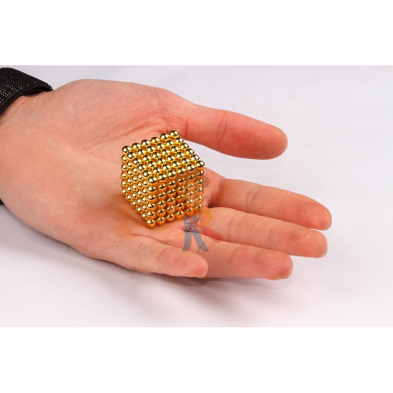 Forceberg Cube - куб из магнитных шариков 6 мм, золотой, 216 элементов - фото 2