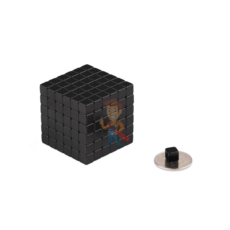 Forceberg TetraCube - куб из магнитных кубиков 6 мм, черный, 216 элементов  - фото 2